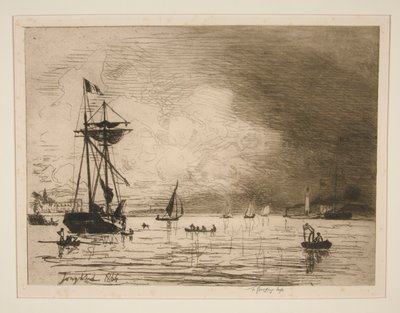 Exit from the Port of Honfleur by Johan Barthold Jongkind