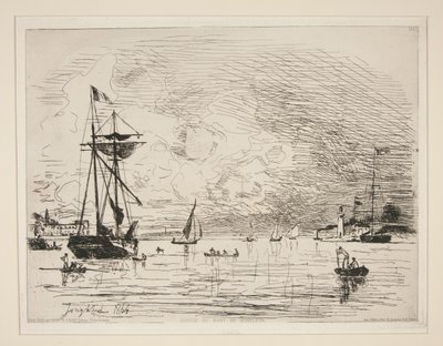 Exit from the Port of Honfleur by Johan Barthold Jongkind