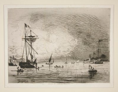 Exit from the Port of Honfleur by Johan Barthold Jongkind