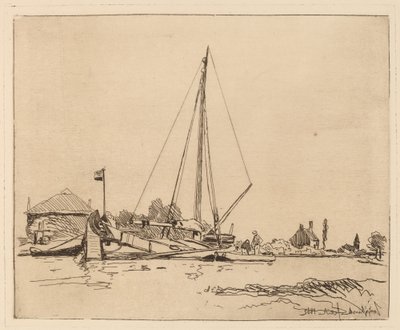 The Moored Boat by Johan Barthold Jongkind