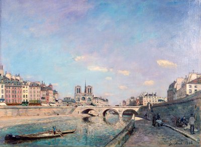 The Seine and Notre-Dame in Paris by Johan Barthold Jongkind