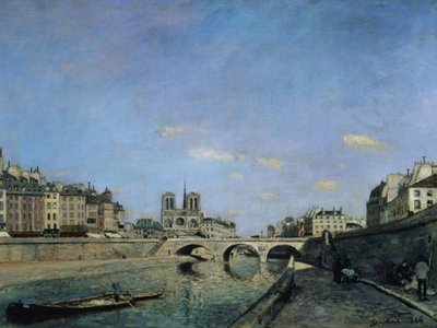 The Seine and Notre Dame in Paris by Johan Barthold Jongkind