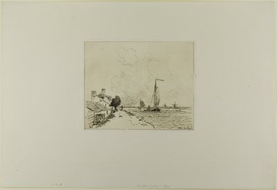 The Two Sailboats, from Cahier de six eaux-fortes, vues de Hollande by Johan Barthold Jongkind