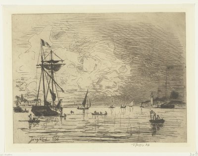 Exit of the Port of Honfleur by Johan Barthold Jongkind
