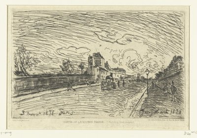Exit of Cochin Hospital (Faubourg Saint-Jacques, Paris) by Johan Barthold Jongkind