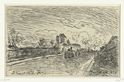 Exit of Cochin Hospital (Faubourg Saint-Jacques, Paris) by Johan Barthold Jongkind