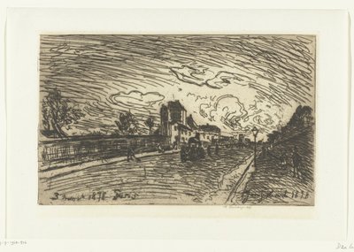 Exit of Cochin Hospital (Faubourg Saint-Jacques, Paris) by Johan Barthold Jongkind