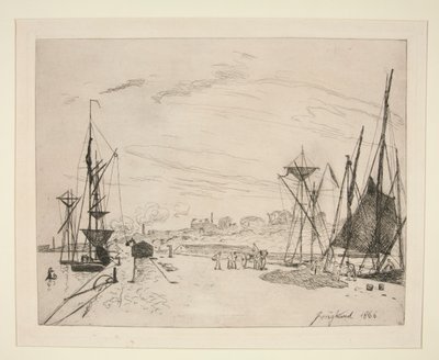 View of the Port from the Railroad at Honfleur by Johan Barthold Jongkind