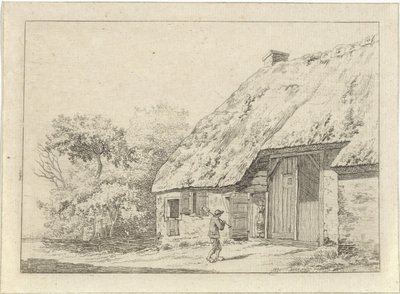 Man with a Spade by a Farm by Johan Christiaan Willem Safft