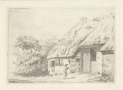 Man with a Spade by a Farm by Johan Christiaan Willem Safft
