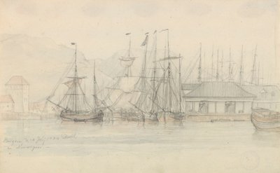 Bergen Harbour by Johan Christian Dahl