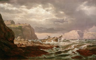 Stranded Ship on the Norwegian Coast by Johan Christian Dahl