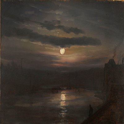 Moonlight over the Elbe by Johan Christian Dahl