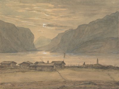 Skjolden in Moonlight by Johan Christian Dahl