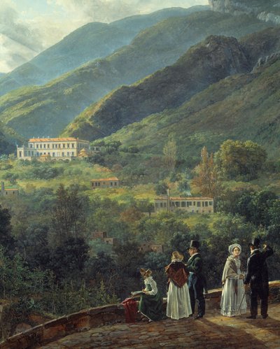 The Danish Court in Front of the Reale Casino by Johan Christian Dahl