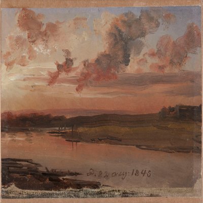 The Elbe in the Evening by Johan Christian Dahl
