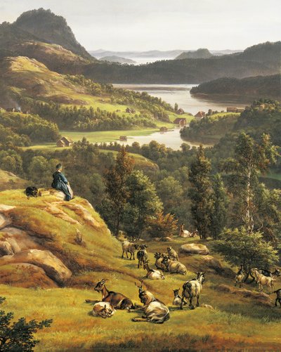 View of Lysenkloster near Bergen (detail) by Johan Christian Dahl