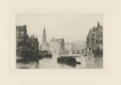 View of the Munttoren in Amsterdam by Johan Conrad Greive