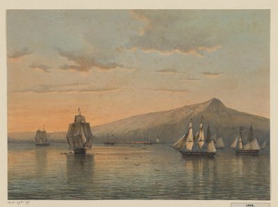 View of the Anchorage at Anjer on Java (Anjer, North Coast of Java, Bantam Residency) by Johan Conrad Greive