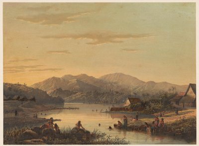 View of the Wenditt Bathing Resort in Java by Johan Conrad Greive