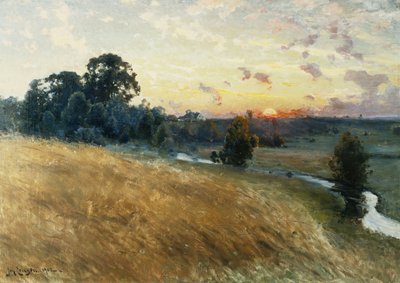 An Extensive Landscape at Sunset by Johan Ericson
