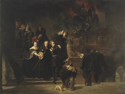 The Fire at the Royal Palace, Stockholm, May 7th, 1697, 1862-66 by Johan Fredrik Hockert