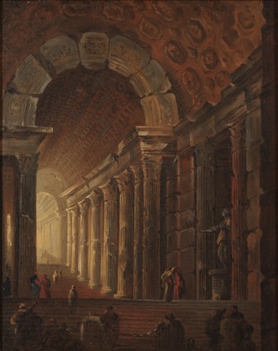 A Vaulted Staircase by Johan Gottlob Brusell