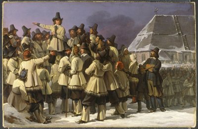 King Gustav Vasa of Sweden Addressing Men from Dalarna in Mora by Johan Gustaf Sandberg