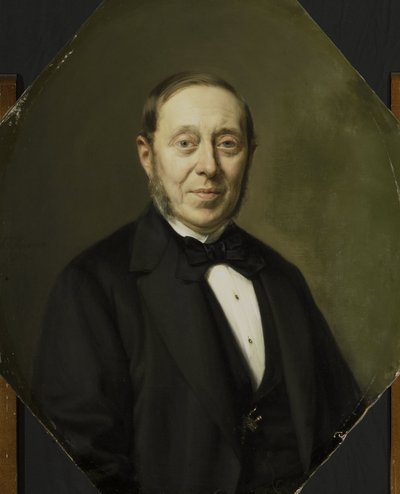 Portrait of Johannes Cornelis van Pappelendam (1810-1884), Artist and Art Dealer, Superintendent of the Van der Hoop Museum by Johan Heinrich Neuman