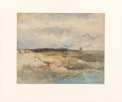 View of the Dekkersduin near The Hague by Johan Hendrik Weissenbruch (signed by artist)