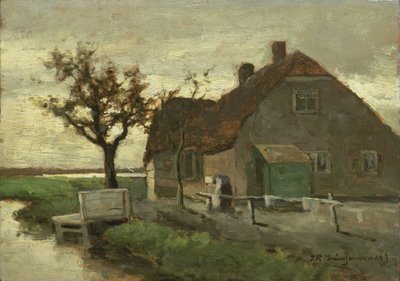 Farmhouse by a Canal by Johan Hendrik Weissenbruch