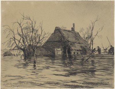 Flooded Farm at Neder-Asselt (Land of Maas and Waal) by Johan Hendrik van Mastenbroek
