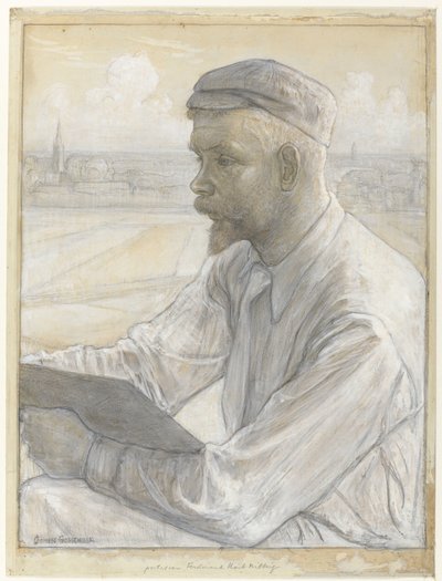 Portrait of the Painter Ferdinand Hart Nibbrig by Johan Henri Gustaaf Cohen Gosschalk