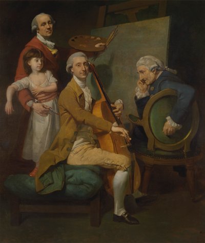 Self-Portrait with His Daughter Maria Theresa, James Cervetto, and Giacobbe Cervetto by Johan Joseph Zoffany RA