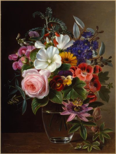 J.L. Jensen, Bouquet of Flowers in a Vase by Johan Laurentz Jensen