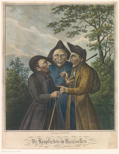 Three Jewish Merchants (The Merchants in Hare Skins) by Johan Martin Billroth (possibly)