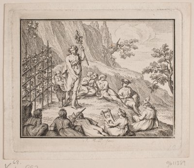 Vignette. Bacchus and the Muses by Johan Martin Preisler