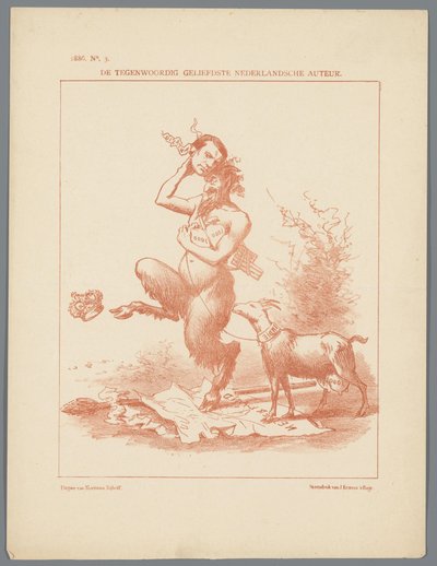Caricature of Busken Huet, 1886 The Currently Most Beloved Dutch Author by Johan Michaël Schmidt Crans