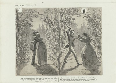 Caricature on the Influence of the Moon, 1865 by Johan Michaël Schmidt Crans