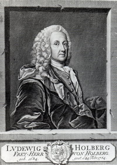 Ludvig Holberg, engraved by Johann Martin Bernigeroth, 1757 by Johan Roselius
