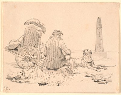 The Peddler and His Dog by Johan Thomas Lundbye