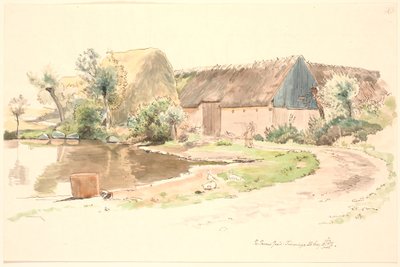 Farmhouse and Village Pond by Johan Thomas Lundbye