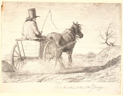 Farmer Driving a Cart by Johan Thomas Lundbye