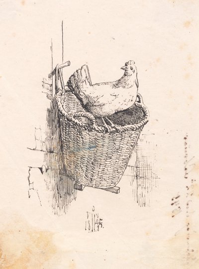 A Hen on a Basket by Johan Thomas Lundbye