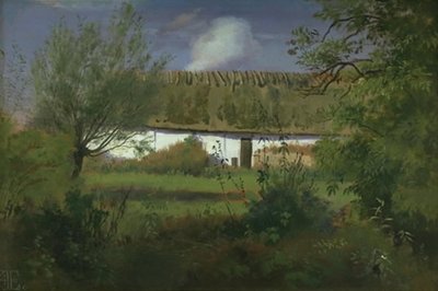 Farm Building in the Sun by Johan Thomas Lundbye