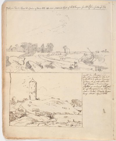 The Goose Tower in Vordingborg, drawn on page 16 f.n. by Johan Thomas Lundbye