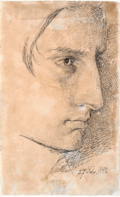 Head of a Serious Young Man, 3/4 Profile to the Right by Johan Thomas Lundbye