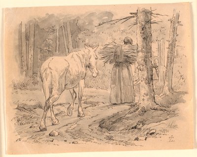 The Woman and the Horse. Illustration for Kaalund