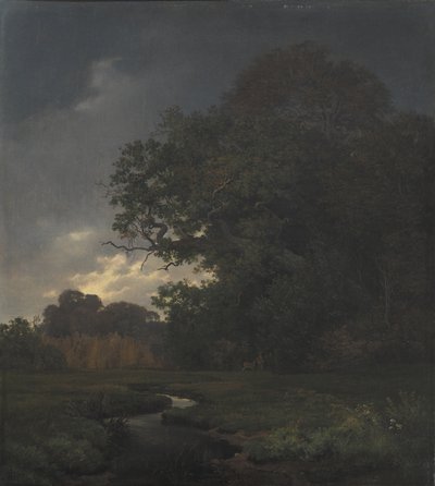 Landscape in Cloudy Weather, Late Afternoon by Johan Thomas Lundbye