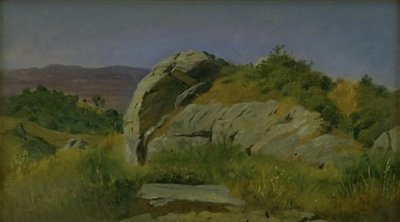 Landscape with Rocks in the Foreground. Civitella, Italy by Johan Thomas Lundbye